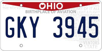 OH license plate GKY3945