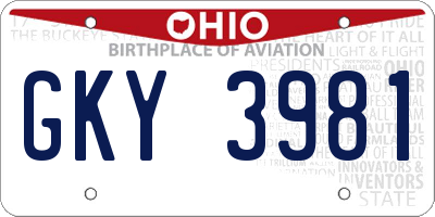 OH license plate GKY3981