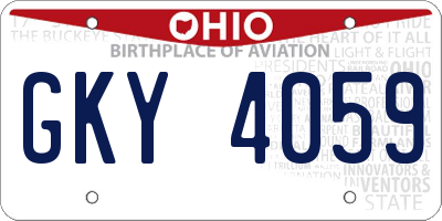 OH license plate GKY4059