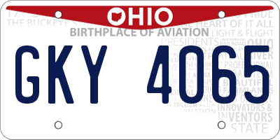 OH license plate GKY4065