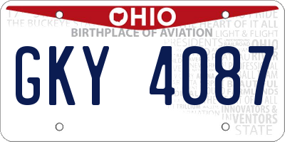OH license plate GKY4087