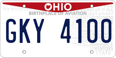 OH license plate GKY4100
