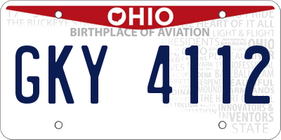 OH license plate GKY4112