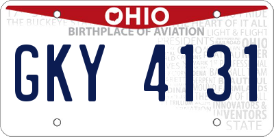 OH license plate GKY4131