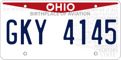 OH license plate GKY4145