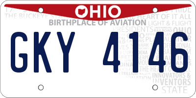 OH license plate GKY4146