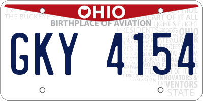 OH license plate GKY4154