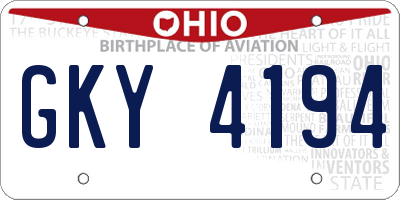 OH license plate GKY4194