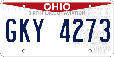 OH license plate GKY4273