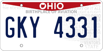 OH license plate GKY4331