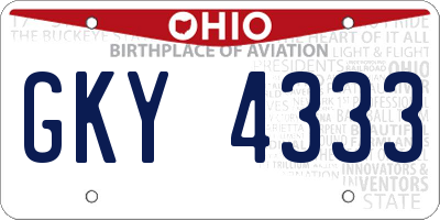 OH license plate GKY4333
