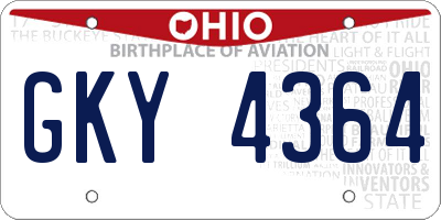 OH license plate GKY4364