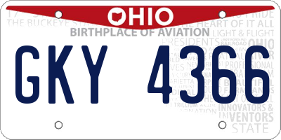 OH license plate GKY4366