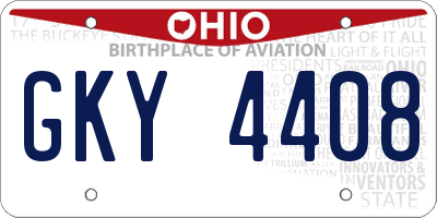 OH license plate GKY4408