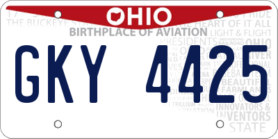OH license plate GKY4425