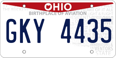 OH license plate GKY4435
