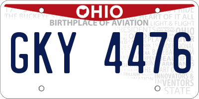 OH license plate GKY4476