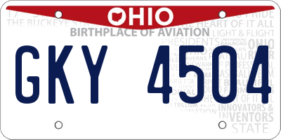 OH license plate GKY4504