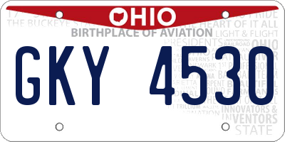 OH license plate GKY4530