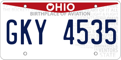 OH license plate GKY4535