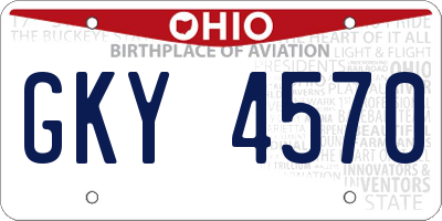 OH license plate GKY4570