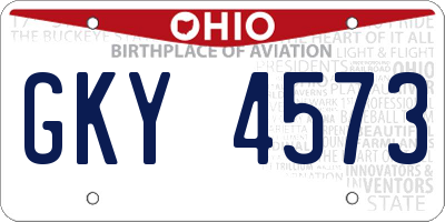 OH license plate GKY4573