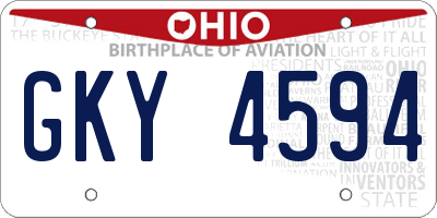 OH license plate GKY4594