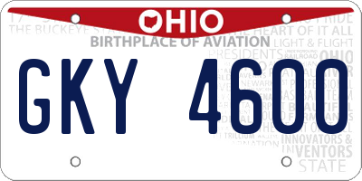 OH license plate GKY4600