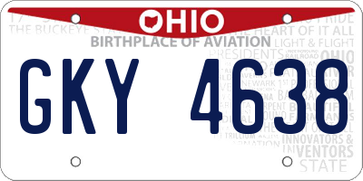 OH license plate GKY4638