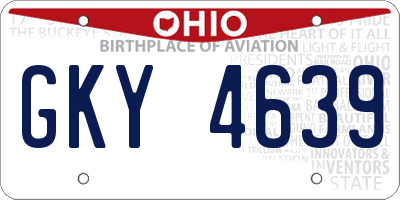 OH license plate GKY4639
