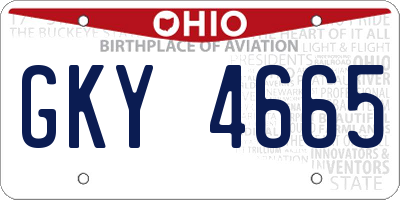 OH license plate GKY4665
