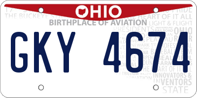 OH license plate GKY4674