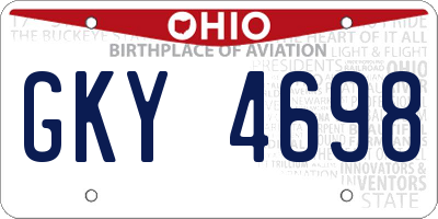 OH license plate GKY4698