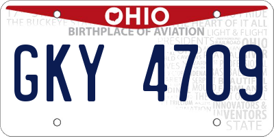 OH license plate GKY4709