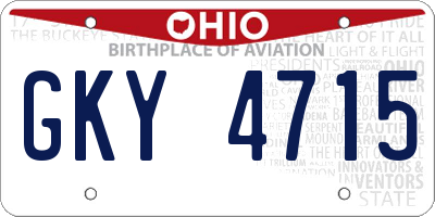 OH license plate GKY4715