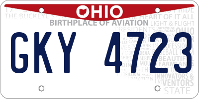 OH license plate GKY4723
