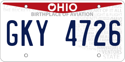 OH license plate GKY4726