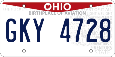OH license plate GKY4728