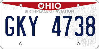 OH license plate GKY4738