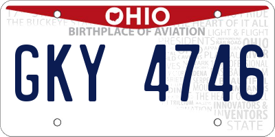 OH license plate GKY4746