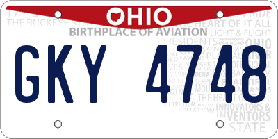 OH license plate GKY4748