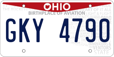 OH license plate GKY4790