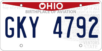 OH license plate GKY4792