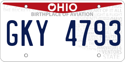 OH license plate GKY4793