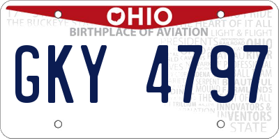 OH license plate GKY4797