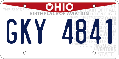 OH license plate GKY4841