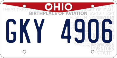 OH license plate GKY4906