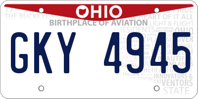 OH license plate GKY4945