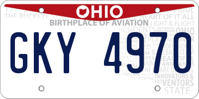 OH license plate GKY4970