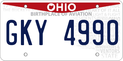 OH license plate GKY4990